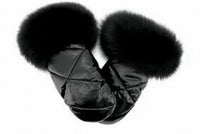 Mitchie's Matchings Women's Fur Mittens in black - women's accessory