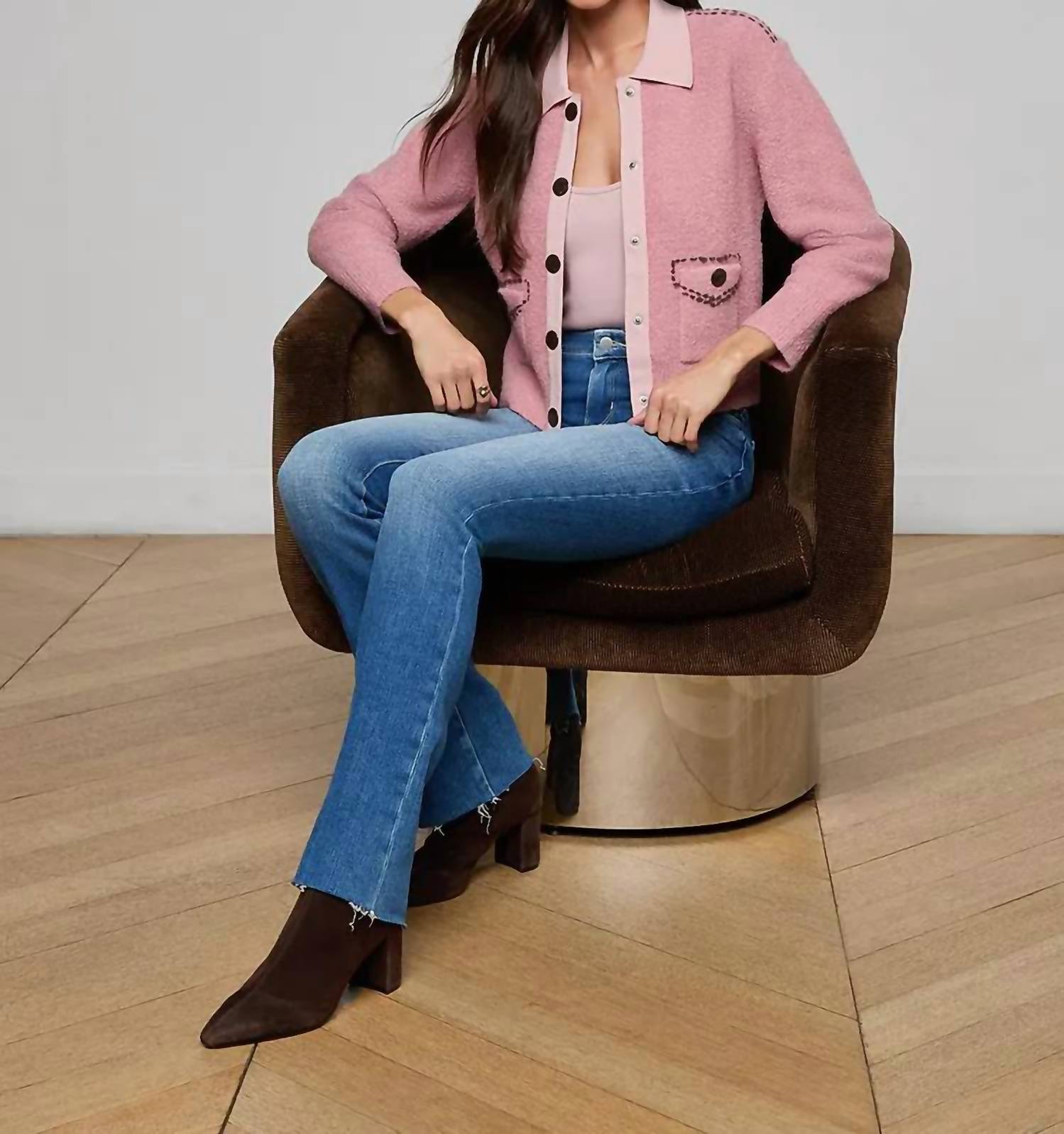 L'Agence - Poetry Stitch Crop Cardigan