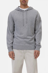 CLOSED Cashmere Hoodie in light grey melange - men's shirt