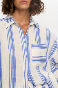KIVARI Isabelle Shirt in blue stripe - women's shirt - view 4