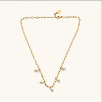 Nikki Smith Designs Women's Pearl Charm Drop Necklace in gold - women's jewelry