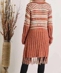 Adora - Maya Fringe Hem Aztec Cardigan