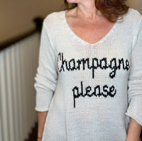 Wooden Ships - Champagne Please V Neck Cotton Sweater