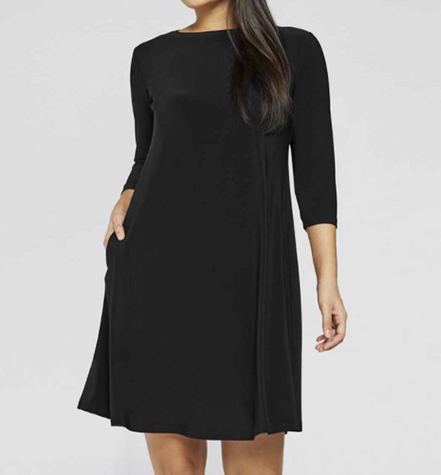 Sympli Women's Short Dress in black - women's dress