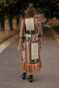Polagram - Patchwork Long Sleeve Maxi Dress - Plus