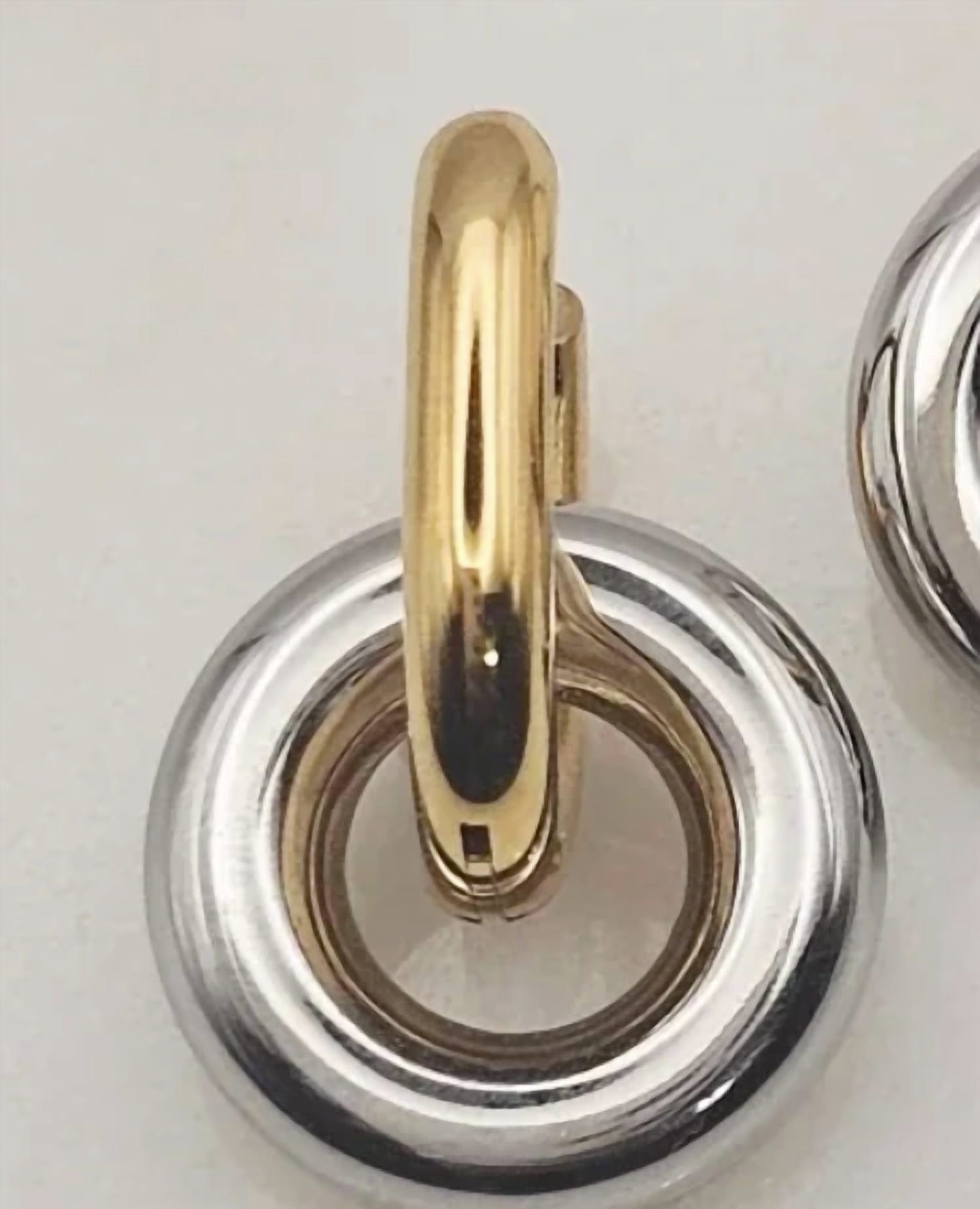 Xtraordinary - Women's Two Tone Little Circle Huggie Earrings