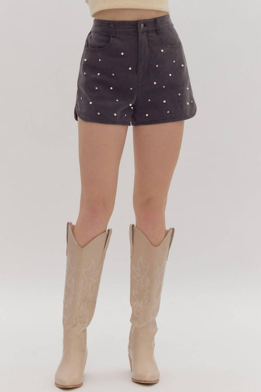 Entro - Pearl And Rhinestone Shorts