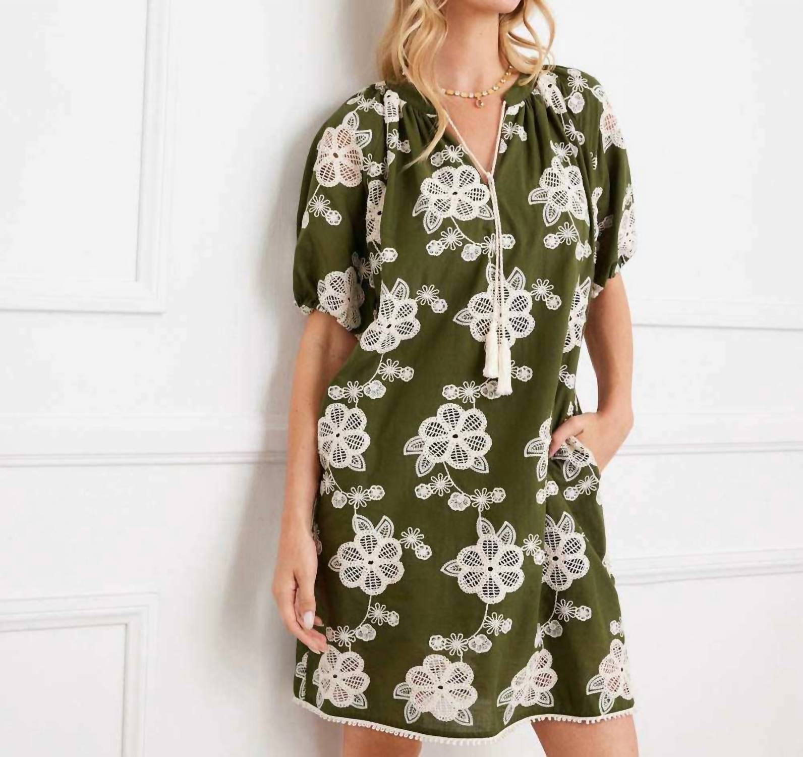 Karen Kane - Puff Sleeve Tassel Dress