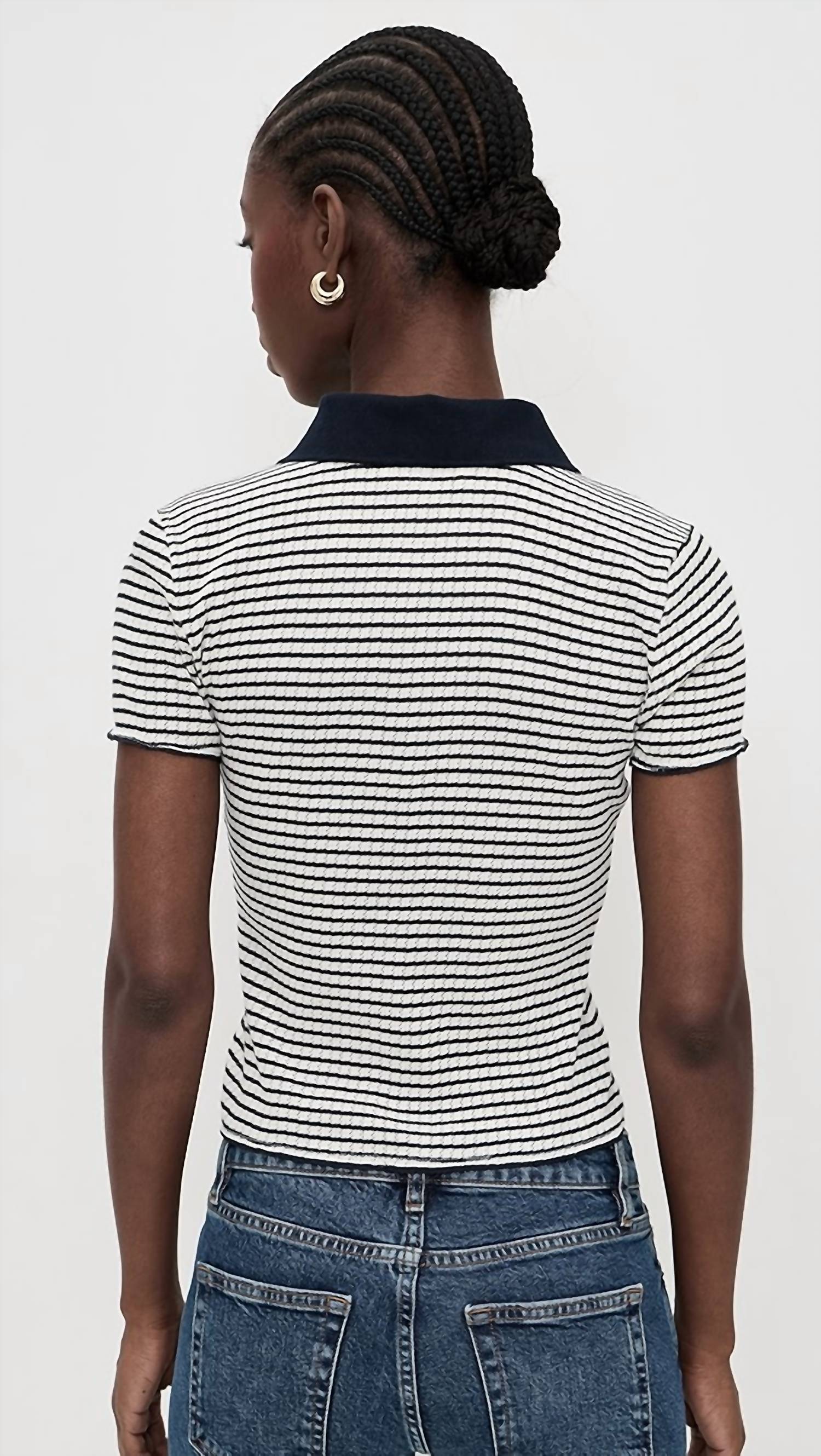 Frame - Pointelle Polo Top