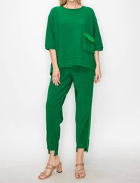 Joh - Karen Knit Crepe Top with Front Pocket