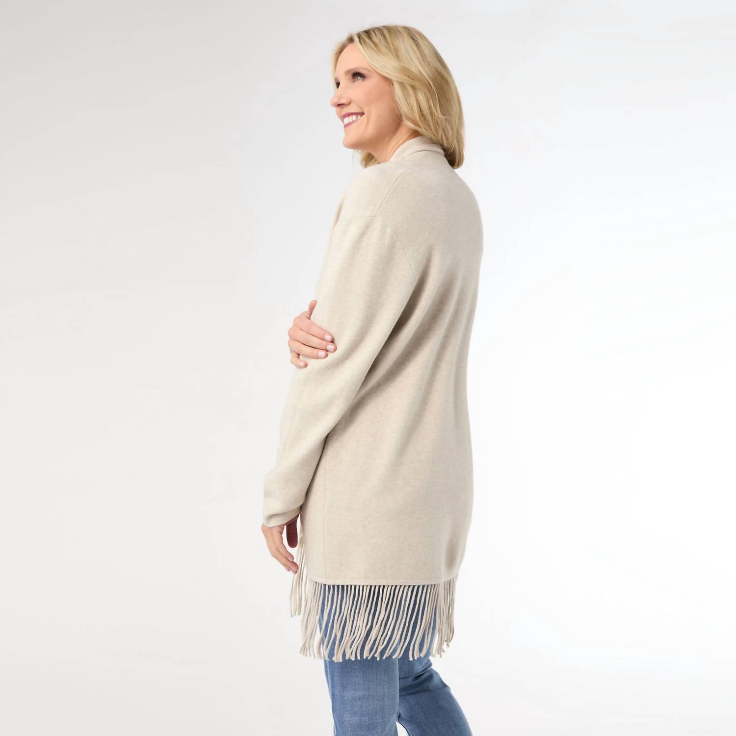 Coco + Carmen - Mid Length Cardigan with Fringe