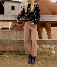 Charlie B - Embroidered Mock Neck Sweater