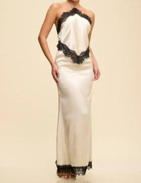 Luxxel - Aria Halter Lace Maxi Dress