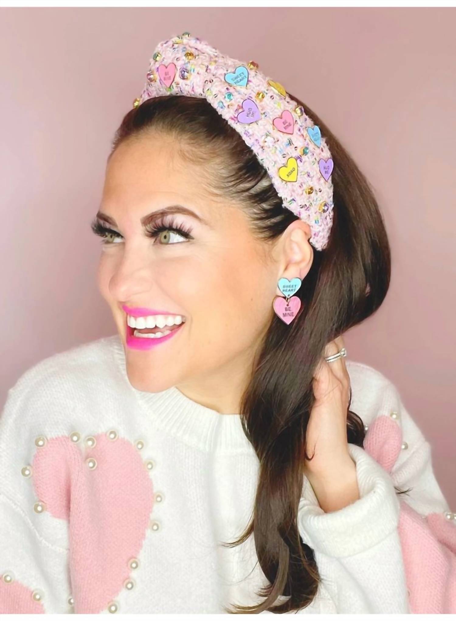 Brianna Cannon - Women's Tweed Heart Candy Headband