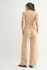 mono b Vintage Ease Pima Cotton Set in taupe - women's sleepwear - alternate view
