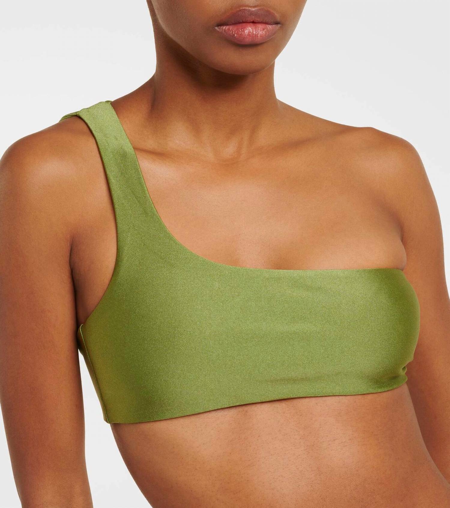Jade Swim Apex One Shoulder Top in green - women's swimwear