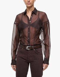 Staud - Aida Sheer Silk Organza Top