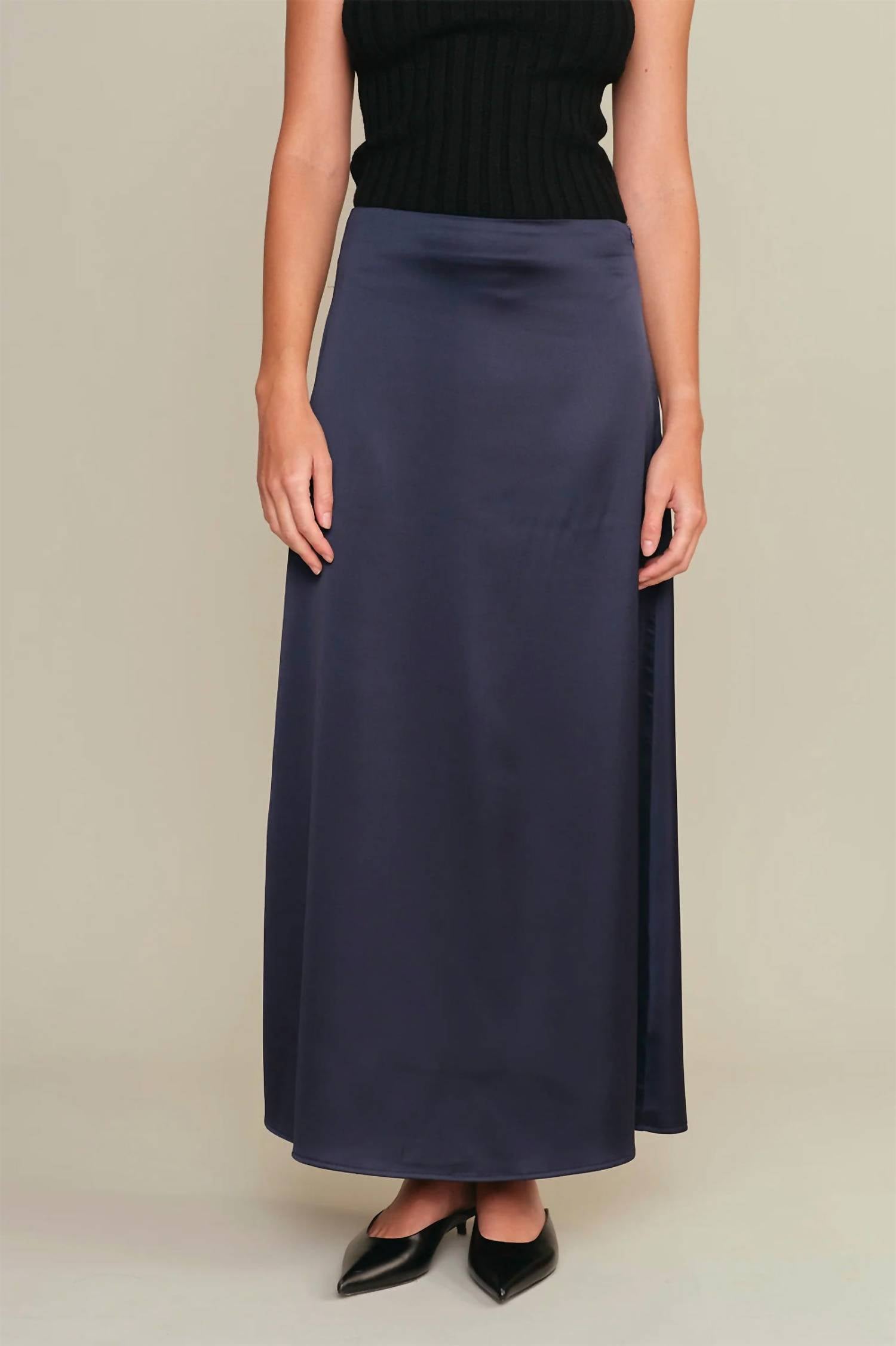 Deluc - Marcus Satin Long Slip Skirt