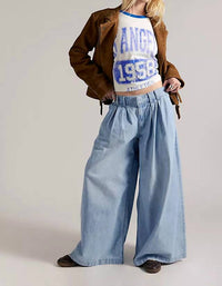 Free People Scout Wide Leg Pants in california blue - women's pants