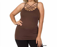 Zenana - Strappy Criss Cross Seamless Camisole - Plus