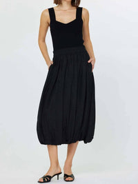 Current Air - Women's Smocked Waist Bubble Midi Skirt