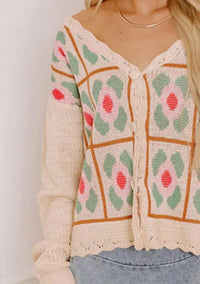 So Me - Floral Button Down Cardigan