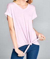 Tea N Rose - Tie-front Knit Blouse