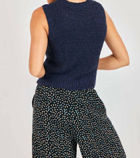 Sadie & Sage Tegan Sleeveless Sweater in navy - women's sweater - alternate view
