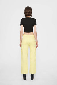 Bayeas Angel High Rise Cargo Straight Pants in light yellow - women's pants - alternate view