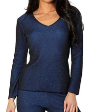 Two Tone Ribbed V-Neck Top