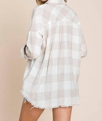 Lime N Chili - Cotton Gauze Checkered Shirt - Plus