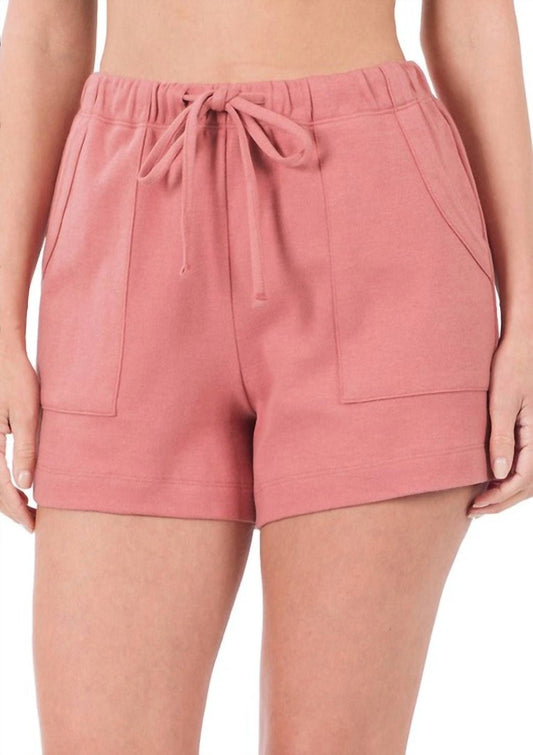 Zenana - Cotton Drawstring Shorts