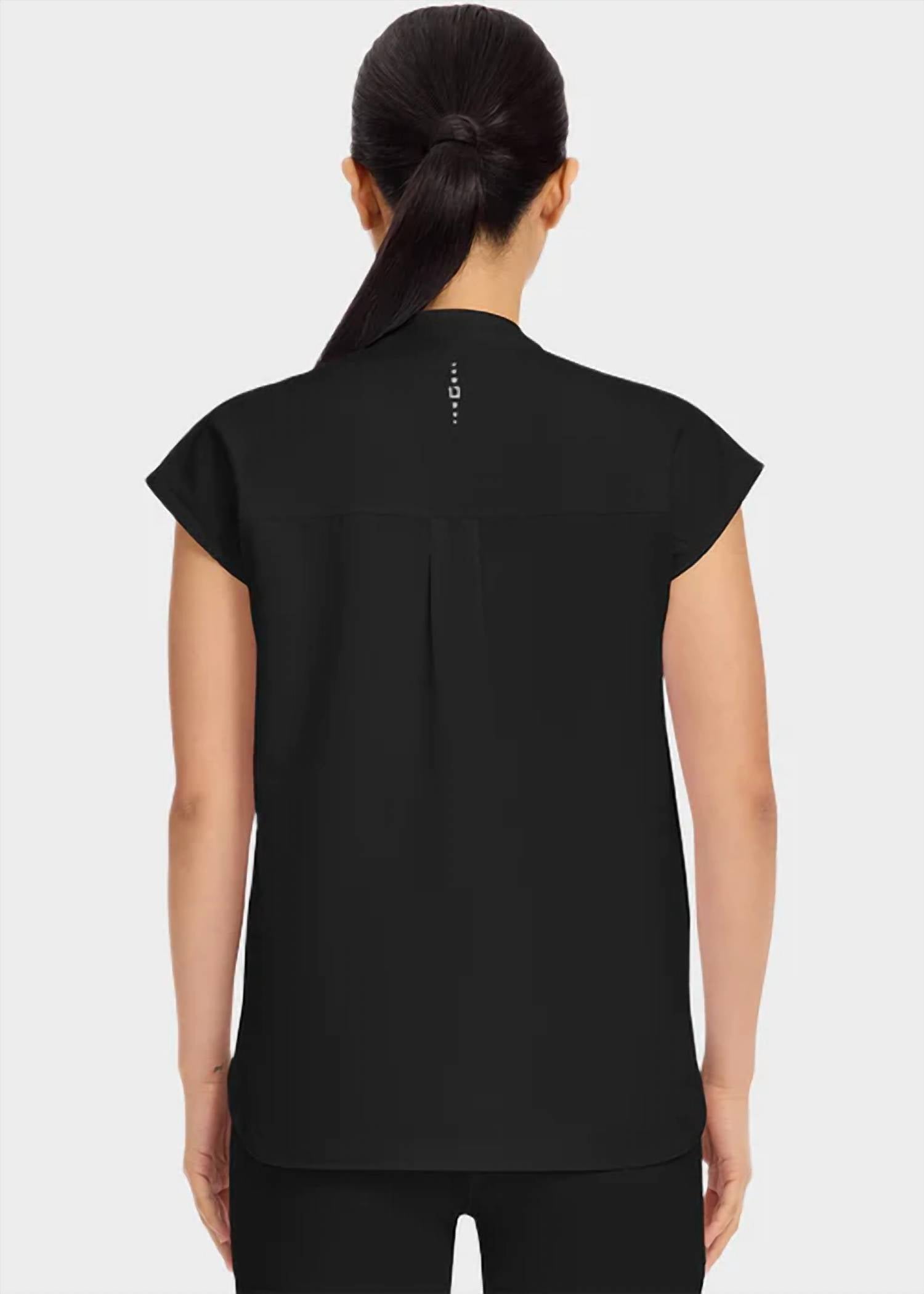 Healing Hands - Sandy Zip Mandarin Collar Top