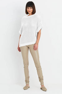 Planet By Lauren G. - Pima Cotton Crochet Pullover Sweater