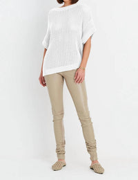 Planet By Lauren G. - Pima Cotton Crochet Pullover Sweater