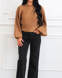 Zenana - Boat Neck Balloon Sleeve Sweater