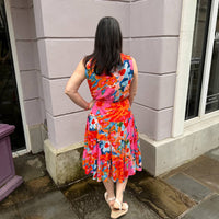 Entro - Print Sleeveless V-Neck Midi Dress