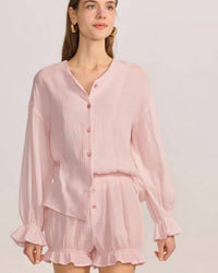 Belle D'Amour - Cotton Gauze Button Down Shorts
