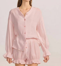 Belle D'Amour - Cotton Gauze Button Down Shorts