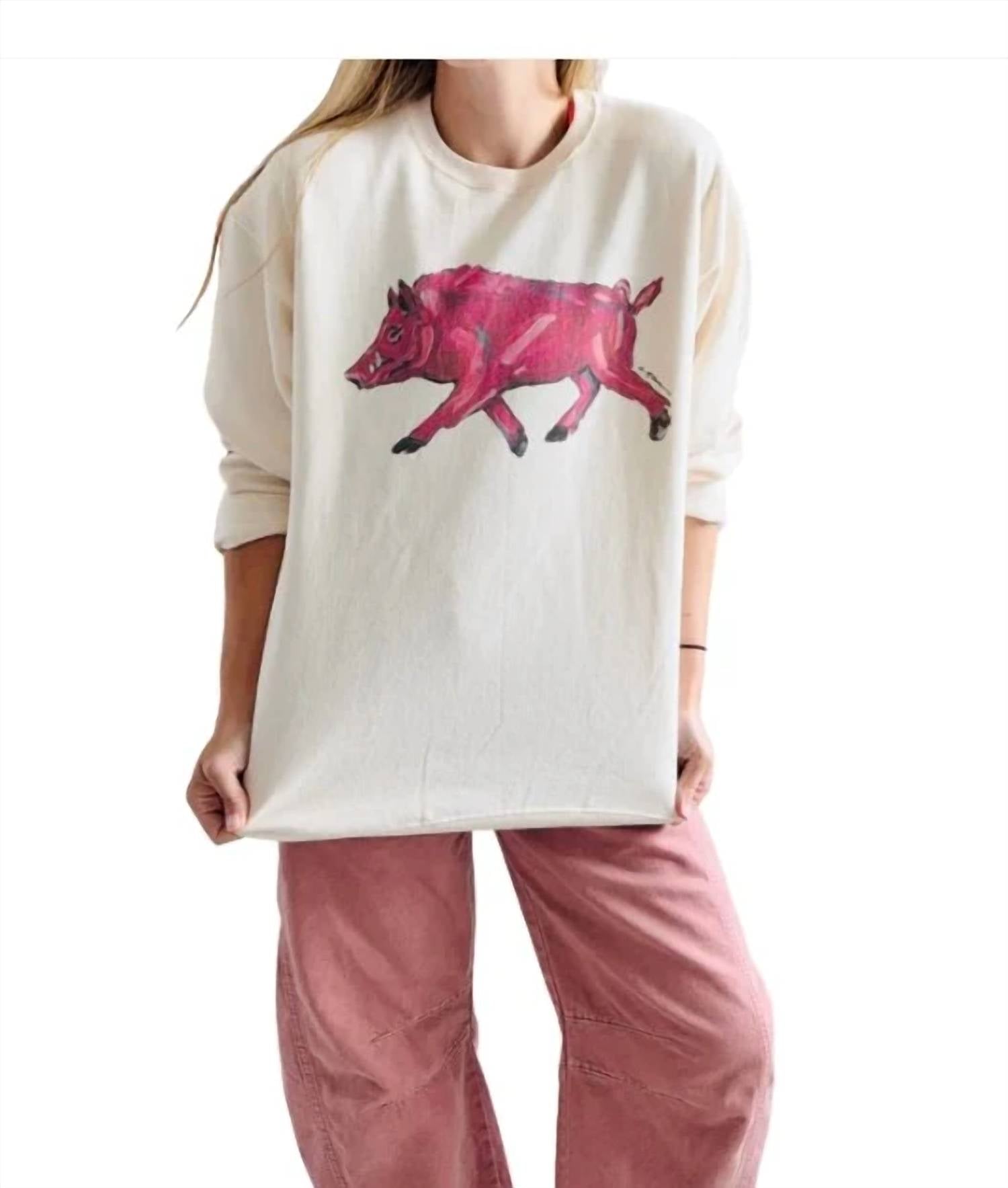 Chelsea Mcshane Art - Pinky Pig Sweatshirt