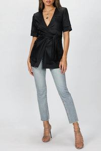 INSIDE-OUT WRAP BLAZER