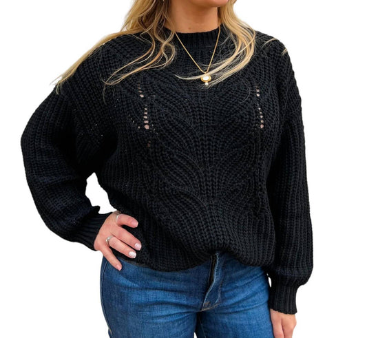 Open Cable Knit Sweater