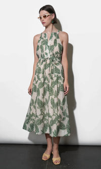 Greylin - Veneria Halter Midi Dress