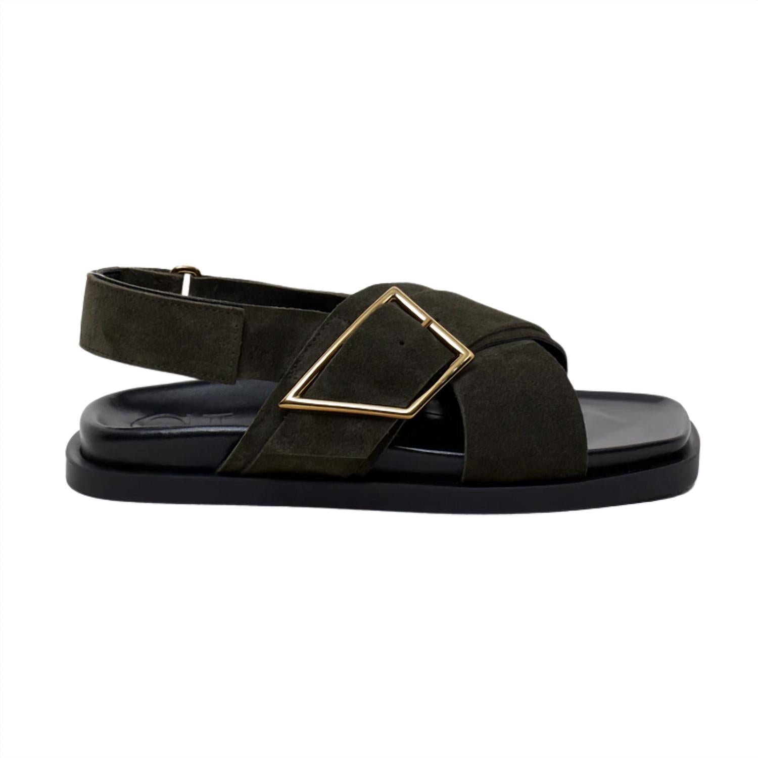 CLOSED Women's Suede Sandals in chino green - women's sandal