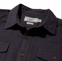 Grayers Men's Bedford Textured Shirt in india ink - men's long sleeve top - detail view