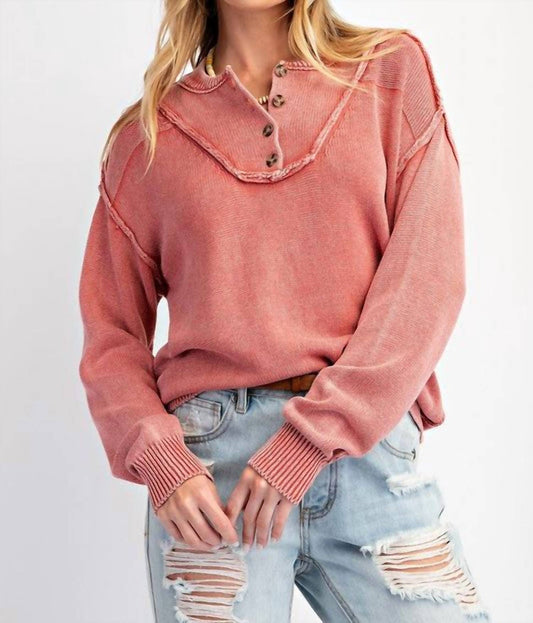 Easel - Amazing Memories Washed Out Knit Pullover