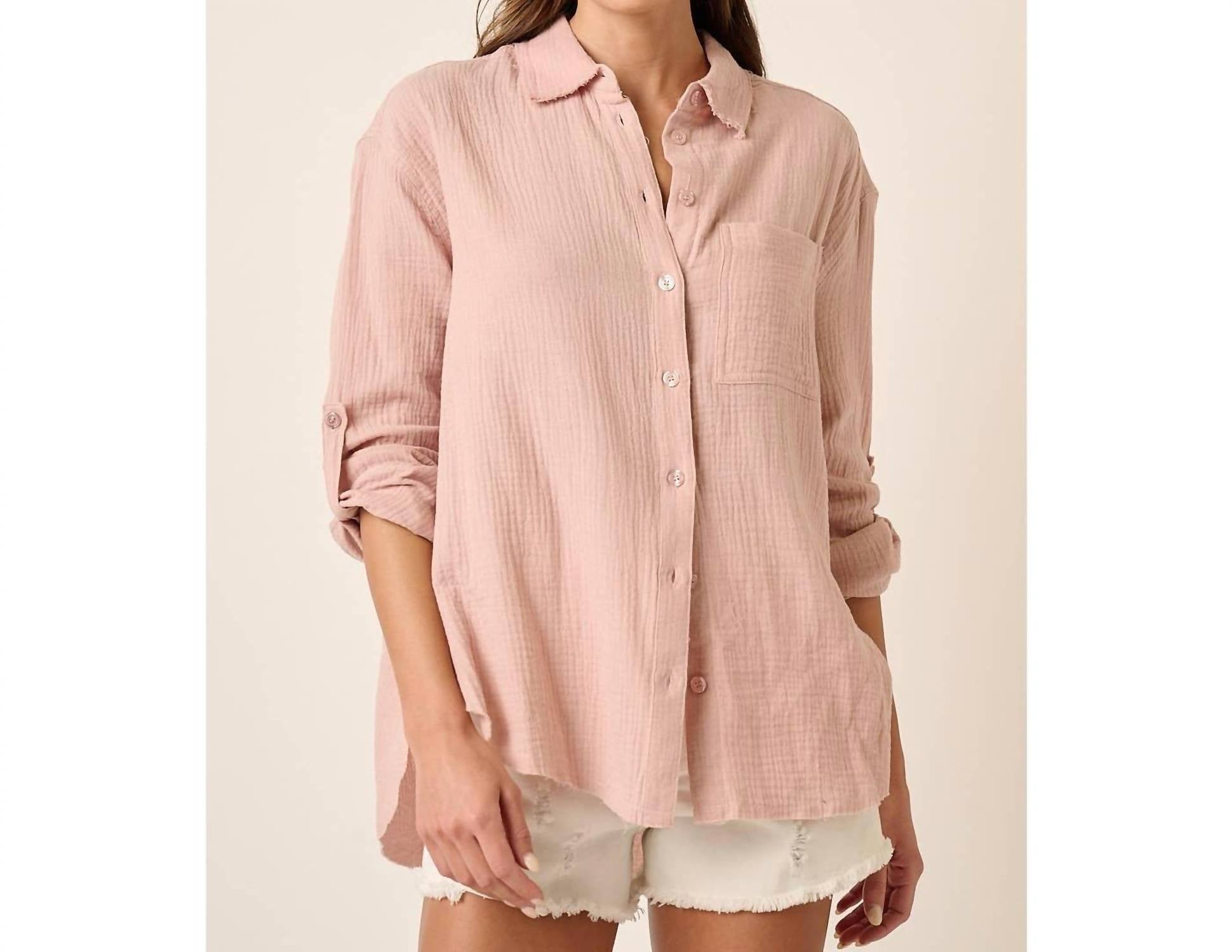 Mittoshop - Women's Collared Button Down Long Sleeve Shirt