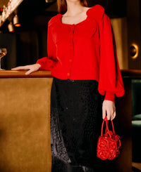 Farm Rio - Heartful Knit Long Sleeve Cardigan