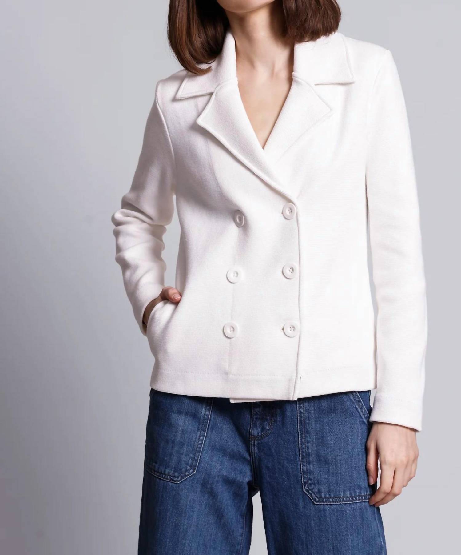 Minnie Rose - Cotton Blend Short Peacoat