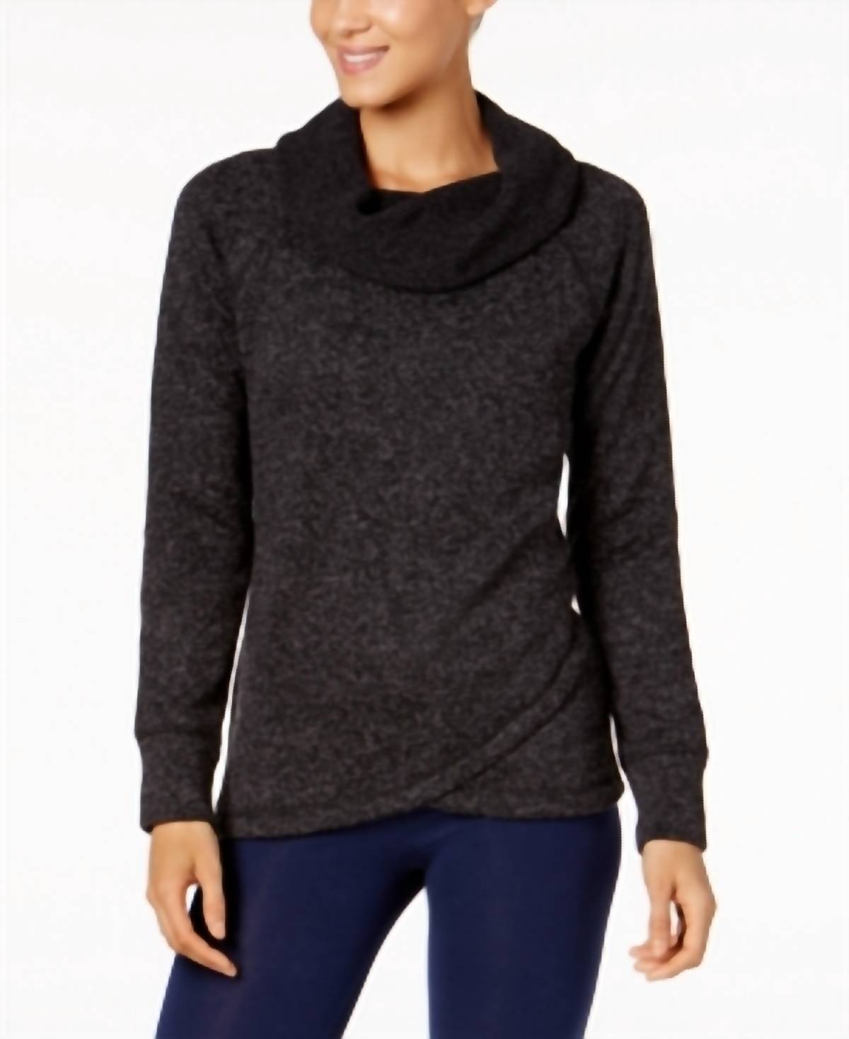 Ideology - Cowl-neck Cross-over Hem Pullover Top